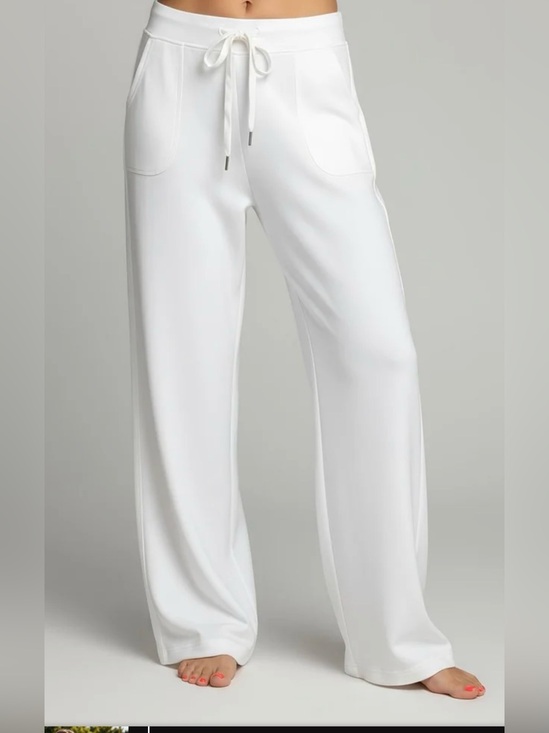 Pants - Women's Wide-Leg Drawstring Pants - White